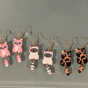 Cute Cat Earrings Set